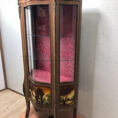英国ヴィンテージ 1950's H&L Epstein 高級ディスプレイキャビネット ロココ様式 Vernis Martin コレクションケース 猫脚 飾り棚 【糸島市内 送料無料】73041-3-050の画像