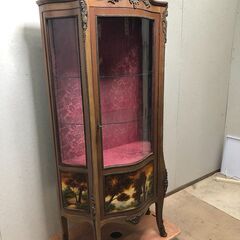 英国ヴィンテージ 1950's H&L Epstein 高級ディスプレイキャビネット ロココ様式 Vernis Martin コレクションケース 猫脚 飾り棚 【糸島市内 送料無料】73041-3-050の画像