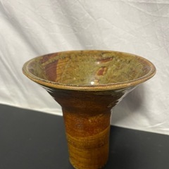 小砂焼き（こいさごやき）花器　花瓶　剣山付き