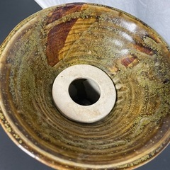 小砂焼き（こいさごやき）花器　花瓶　剣山付きの画像