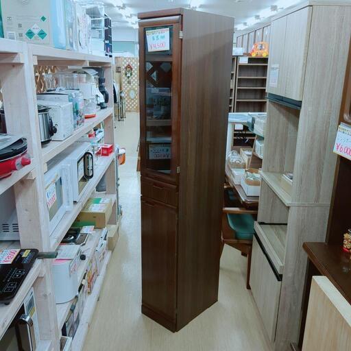 隙間家具☆食器棚☆ダークブラウン、収納、【こちらは店舗です。浜村鹿野温泉ICから3分 買取本舗 宮本リサイクル 営業時間9～19時 定休日水曜のみ←連絡できませんm(_ _)m】