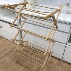 ★ジモティ割あり★ 折り畳み式タオルハンガーラック　木製　おしゃ...