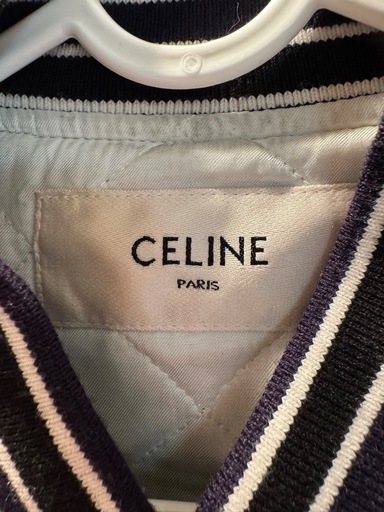 CELINE (セリーヌ) ヘビーサテンクロップドボンバージャケット ネイビー