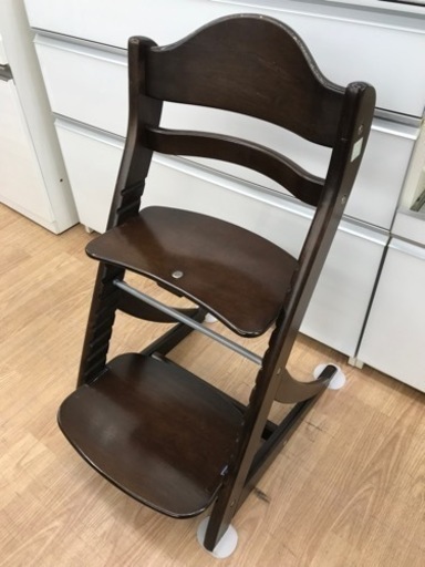 ★ジモティ割あり★ 木製ベビーチェア　ダークブラウン レトロ　 クリーニング済み KJ7959