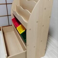 絵本棚 おもちゃ 収納 ラック ボックスの画像