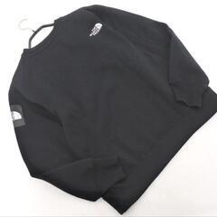 🔴THE NORTH FACE ザノースフェイス  スクエアロゴクルー 裏起毛 スウェット sizeS/黒 ■ メンズの画像