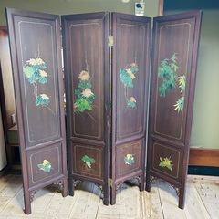 衝立 パーテーション 間仕切り 中国 彫刻 アンティーク レトロ 4