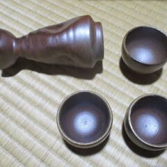 備前焼　徳利・猪口　金重利陶苑（金重陶弘）の画像