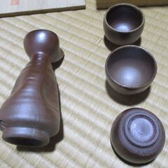 備前焼　徳利・猪口　金重利陶苑（金重陶弘）の画像