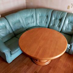 コーナーソファ　ハイバック　テーブル付き