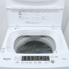  (送料無料) 2022年購入 洗濯機 5.5kg 2年使用 立体シャワー水流で汚れを浮かせて落とす ①の画像
