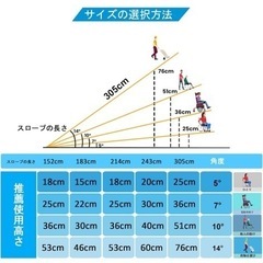 激安‼︎LEMNISCATE アルミスロープ 305cm 耐荷重362kg 車椅子スロープ 介護用 段差スロープ 折りたたみ式で持ち運び便利 玄関スロープ 滑り止めマット付き アルミブリッジ（使用高さ：25-76cm）49,999円→30,000円 の画像