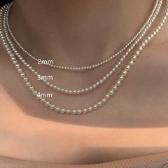 【新品美品】3mmパールネックレス