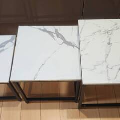 【組立済/3点セット】大理石柄テーブルの画像