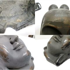 如意輪観音像　中宮地寺　弥勒菩薩　仏面　レプリカ　乾漆　仏顔　オブジェ　お面　縁起物　お守り　骨董　置物　オブジェ　仏教の画像