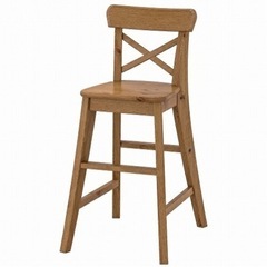 【お話し中】IKEA 木製ダイニングテーブル＆チェアセット（大人用4脚＋子供用1脚）の画像