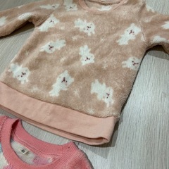 女の子　長袖90 もこもこ服　の画像