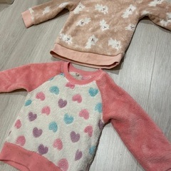 女の子　長袖90 もこもこ服　の画像