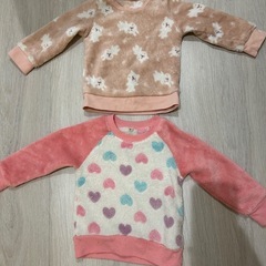 女の子　長袖90 もこもこ服　の画像