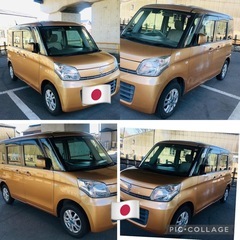 SUZUKIスペーシア両側スライドドアプッシュスタートG グレードレーダーブレーキサーポト平成26年式軽自動車の画像