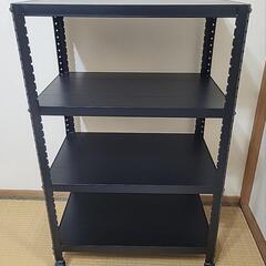 ３段ラック　黒　キャスター付き