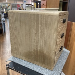 S174 ⭐ 桐小型収納箪笥 小物入れ 3段引き出し 天然木 和家具 幅38cm USEDの画像