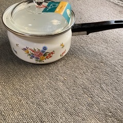 昭和レトロ　象印ホーロー鍋　片手鍋