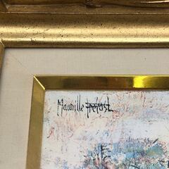 ss7232　額装 モリーユ・プレヴォ パリの秋 油彩画 F3 直筆サイン入り MAURILLE PREVOST 油絵 額入り カラフル 多色使い 元箱入り 美術品 モリーユ・プレヴォ 中古の画像