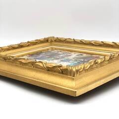 ss7232　額装 モリーユ・プレヴォ パリの秋 油彩画 F3 直筆サイン入り MAURILLE PREVOST 油絵 額入り カラフル 多色使い 元箱入り 美術品 モリーユ・プレヴォ 中古の画像