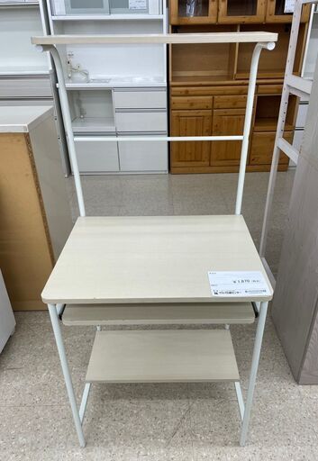 ★ジモティ割あり★  デスク 白 H130.5×D46.5×W60 クリーニング済み TJ10693