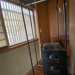 2個セットが🉐衣装ラック【ブラック】引き出しケース付