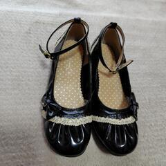 22センチ 黒フォーマルシューズの画像
