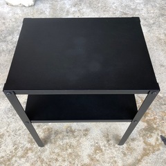 【IKEA サイドテーブル クナレヴィーク　ブラック】W37xD28xH45cm クリーニング済み【12801】の画像