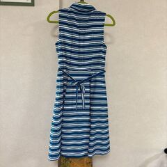 ストライプ柄ノースリーブワンピースの画像