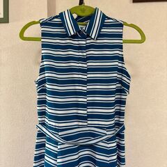 ストライプ柄ノースリーブワンピースの画像