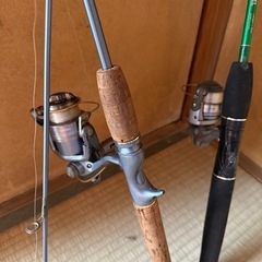 釣竿リール付きの画像