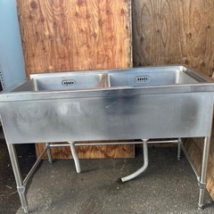 ステンレス2層シンク　サイズ長さ122cm×横幅63cm×高さ81cm