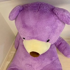2m超え‼️ コストコ　特大くまのぬいぐるみ　紫　特大　サイズL テディベア　パープル　の画像