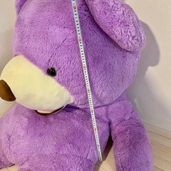 2m超え‼️ コストコ　特大くまのぬいぐるみ　紫　特大　サイズL テディベア　パープル　の画像
