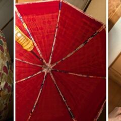 値下げ中！ハンドメイド日傘*折りたたみ*和風レトロ*布製の画像
