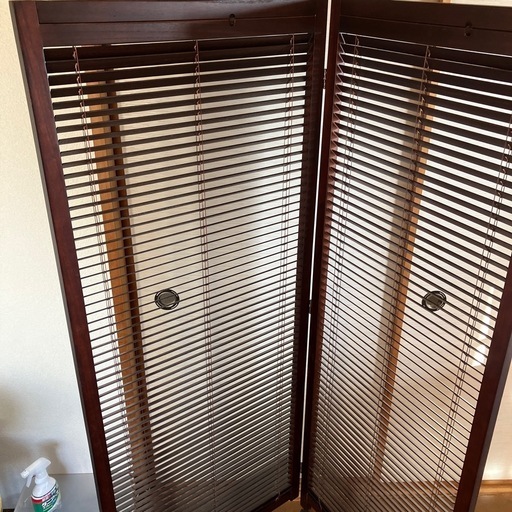 【アジアン家具】2つ折りパーティーション 高さ約165cm②