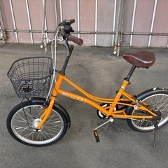 20インチ　自転車　オレンジの画像