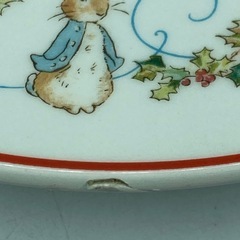 P0401603-11 ピーターラビット クリスマスプレート ウェッジウッド PETER RABBIT WEDGWOOD 英国製 平皿 ティータイム 中古品の画像