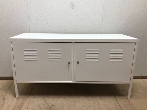 【イケア-】IKEA PS キャビネット ホワイト 119x63 cm　鍵付き　【糸島市内 送料無料】250128-1