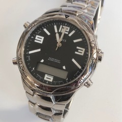 M【中古品】【現状品】JEMIS ジェミス seiko ブラック文字盤 メンズ 腕時計の画像