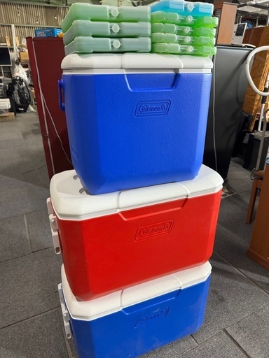 Coleman コールマン ポリライトクーラーボックス 大容量 45L  ブルー レッド  エクスカーションクーラー 28L ブルー  保冷剤 保冷パック 計8個 LOGOS ロゴス アイスジャパン まとめ売り  キャンプ アウトドア 釣り BBQ