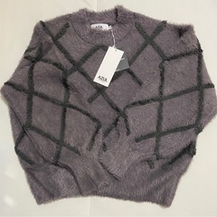 【新品タグ付】シャギーチェックニットトップスの画像