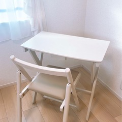 決まりました！美品 ニトリ 折りたたみデスク＆チェア 67 PL...