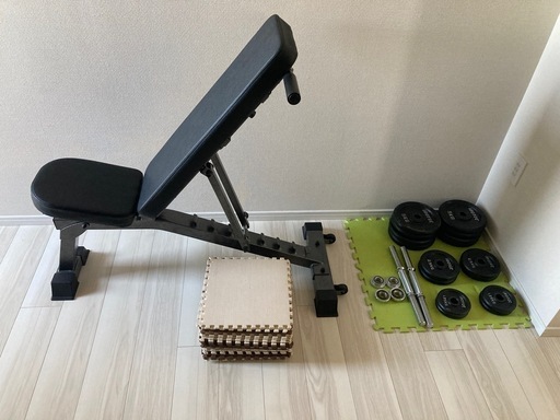 引取り】ダンベル30kg×2・可変ベンチ台