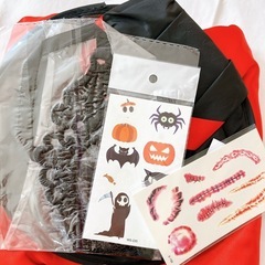新品【レッド大】魔女 コスプレ ハロウィン お手軽５点セット 初心者向けの画像